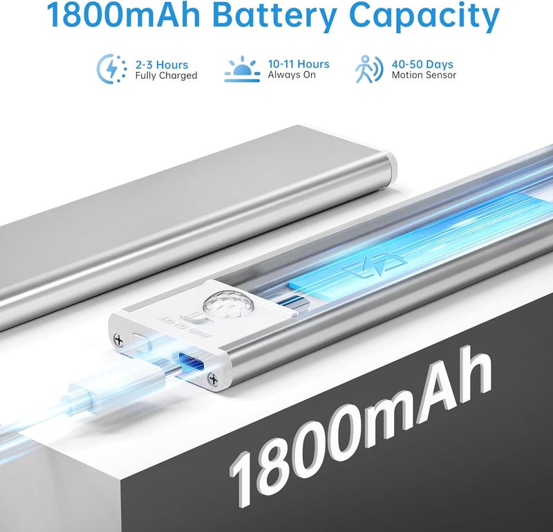 SUNLY Under Cabinet Lighting,54 LED 1800mAh Rechargeable,Motion Sensor Light,3 Colors Dimmable,Magnetic Closet Lights,Indoor Night Lights for Kitchen Bedroom Stairs 5 Pack - Image 4